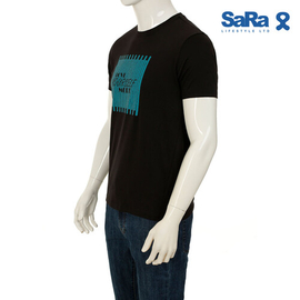 SaRa Mens T-Shirt (MTS441YK-Black), Size: S
