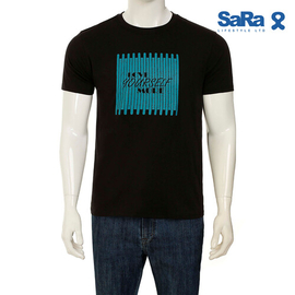 SaRa Mens T-Shirt (MTS441YK-Black), Size: S, 2 image