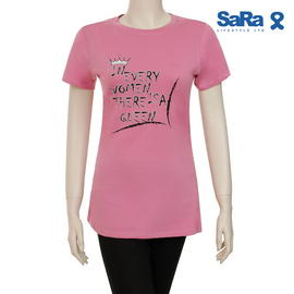 SaRa Ladies T-Shirt (WTS31YDA-Violet), Size: S
