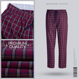 Mens Premium Trouser - Maroon Stripe