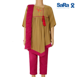 SaRa Girls 3 pcs (MBK6K-Brown), Baby Dress Size: 2-3 years, 2 image