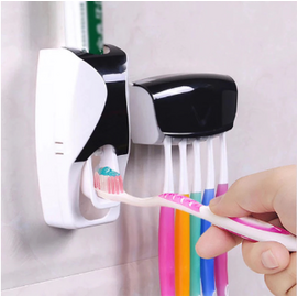 Automatic Toothpaste Dispenser Wall Mount Storage Rack Dust-Proof Holder Wall Toothbrush Storage Box Bathroom Accessories Set