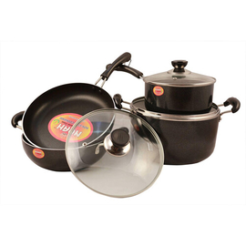 Noah Nonstick Cookware Set 7 pcs- Induction Bottom - Black