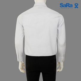 SaRa Mens Formal Shirt (MFS52FCC-White & blue stipe), Size: M, 3 image