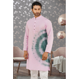 Mens Fashionable Batik Panjabi (Pink), Size: 40