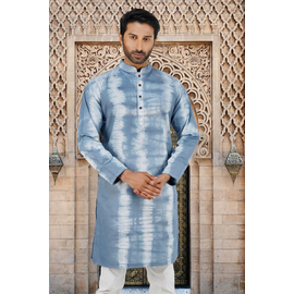 Mens Fashionable Batik Panjabi (Slate Blue), Size: 40