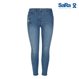 SaRa Ladies Denim Pant (WPT291YID-Indigo Light), Size: 28