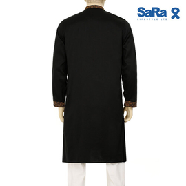 SaRa Mens Panjabi (MPJ722FC-Black), Size: S, 2 image