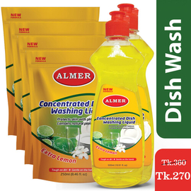 Almer Dish Wash Combo (4 Pouch+2 Bottle)