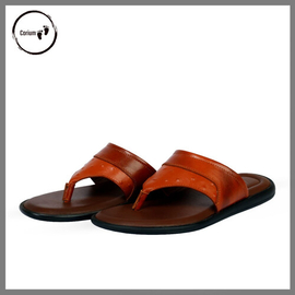 Original Leather Sandal Shoe For Men, Color: Brown, Size: 39
