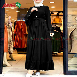 Abaya Dubai Stylish Hijab Borkha  (Black), Size: 36