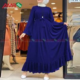 Abaya Dubai Stylish Hijab Borkha  (Blue), Size: 36