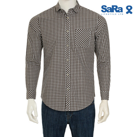 SaRa Mens Casual Shirt (MCS612FCC-Olive check), Size: M