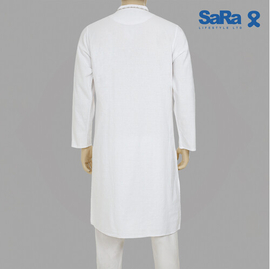 SaRa Mens Panjabi (MIN1MPJ182FCA-White), Size: S, 2 image