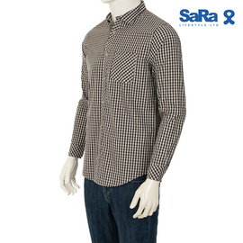 SaRa Mens Casual Shirt (MCS612FCC-Olive check), Size: M, 2 image