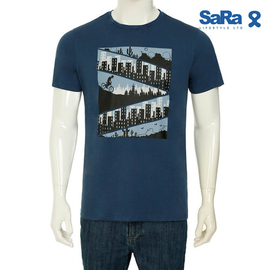 SaRa Mens T-Shirt (MTS271YK-Navy blue), Size: S