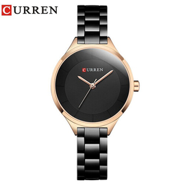 Curren 9015 Women's Watch Luxury Stainless Steel Ladies Watch - Black