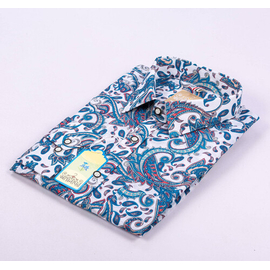 Full Sleve Casual Shirt-Blue Print, Size: M