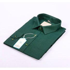 Full Sleve Casual Shirt-Teal Green, Size: M