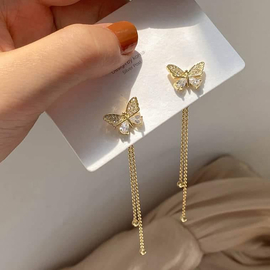 Butterfly Long Tassel Earrings