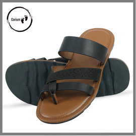 Comfortable Slipper Sandal With Export Grade Leather, Color: Black, Size: 39