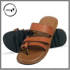 Comfortable Slipper Sandal With Export Grade Leather, Color: Brown, Size: 40