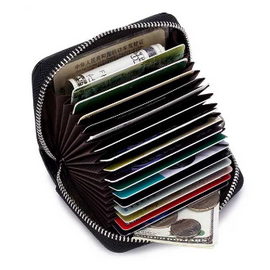PU Leather Credit Card Holder Leather Zipper Credit Card Holder Wallet