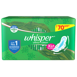 Whisper Ultra Clean Wings Sanitary Pads for Women, XL 30 Napkins