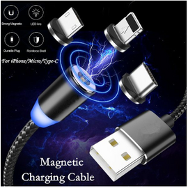 X-Cable 3 IN 1 Metal Magnetic Cable Micro/USB /Type C Magnet Charger