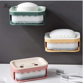 Bathroom Plastic Double Layers Draining Soap Case Holder, 2 image