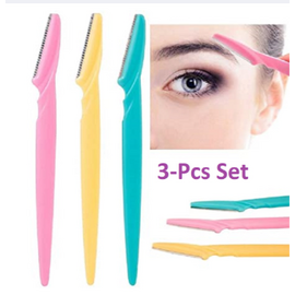 3-Pcs Colorful Eyebrow Razors, 3 image