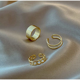 3 Pcs Rings Set Women Ring Finger Ring Ladies Girls Couple Rings Ear Rings Female Rings For Women Finger Ring For Women Rings Women Fashion, 4 image