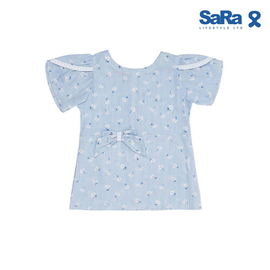 SaRa Girls Tops (GFT11YKK-Sky Blue Printed), Baby Dress Size: 2-3 years