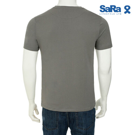 SaRa Mens T-Shirt (MTS161YK-Grey), Size: S, 2 image
