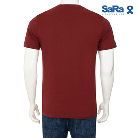 SaRa Mens T-Shirt (MTS321YK-Maroon), Size: S, 2 image