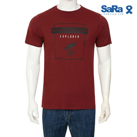 SaRa Mens T-Shirt (MTS321YK-Maroon), Size: S