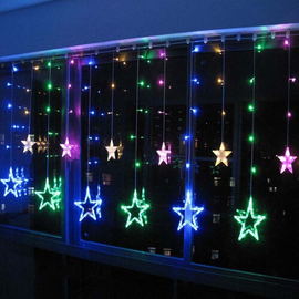 Star Curtain LED Light 12pcs Set Multicolor