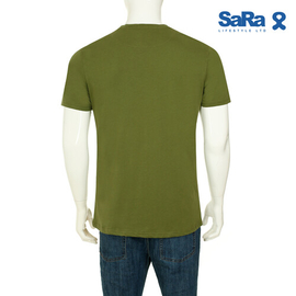 SaRa Mens T-Shirt (MTS571YK-Olive Green), Size: S, 2 image
