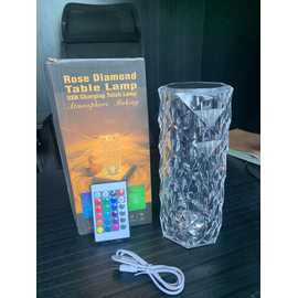 Rose Diamond Table Lamp RGB Atmosphere Light USB Charging Torch Lamp, 2 image