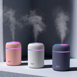 Mini LED Humidifier, Colorful LED Household Humidifier Car Air Purifier Desktop Cup-Shaped Humidifier