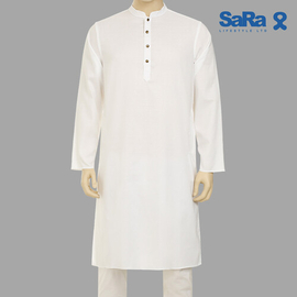 SaRa Mens Panjabi (MPJ532FCB-White), Size: M