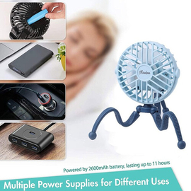 Rechargeable Octopus Stand Fan With Led Light