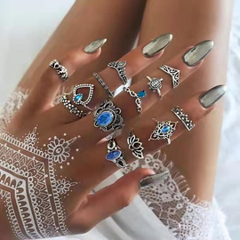 Ladies Cute Trendy Fashionable Stylish Ring Set Finger Rings Ring Silver