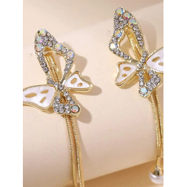 Ladies Cute Trendy Fashionable Stylish Ear Ring Earring Long Butterfly Earrings, 2 image