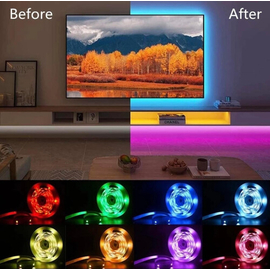 Music + APP Control RGB LED Strip Lights SMD 5050 Unlimited Color Indoor Hotel TV Background Light CPU PC Room Home Party Birthday Decoration 5m Meter / 16 Feet, 5 image