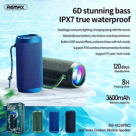 Remax RB-M28 Pro Portable Waterproof RGB Lighting Wireless Bluetooth Speaker