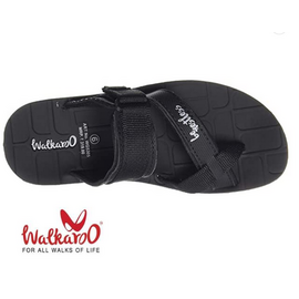 Walkaroo Mens Black Outdoor Comfortable & Fashionable Sandals, Size: 6