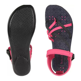 Walkaroo Women's Pink Black Casual & Comfortable Sandal, Size: 5, 3 image