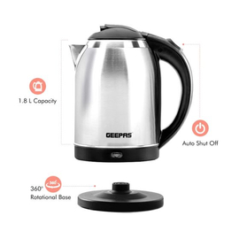 GEEPAS 1.8L Stainless Steel Kettle (K5466N), 2 image