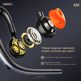 Remax RB-T39 Earhook Wireless Earphone Pressure-Free Fitting Noise Reduction Earphone, 2 image